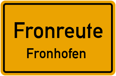 Straßenverzeichnis Fronreute Fronhofen