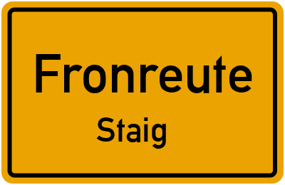 Ortsschild Fronreute Staig