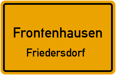 Straßenverzeichnis Frontenhausen Friedersdorf
