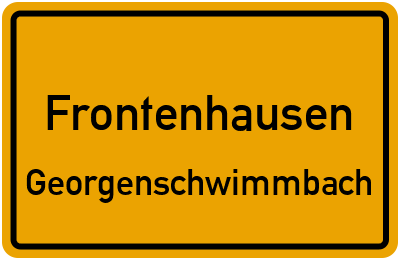 Ortsschild Frontenhausen Georgenschwimmbach