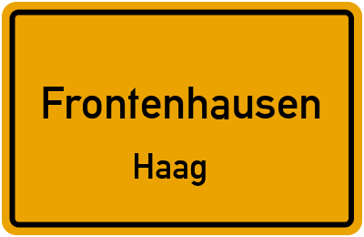 Ortsschild Frontenhausen Haag