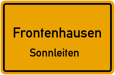 Straßenverzeichnis Frontenhausen Sonnleiten