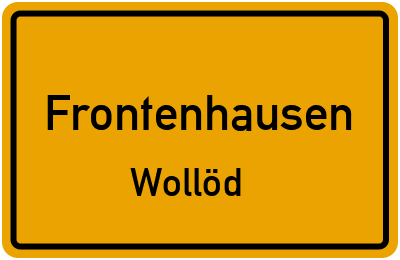 Ortsschild Frontenhausen Wollöd