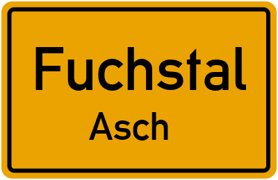 Ortsschild Fuchstal Asch
