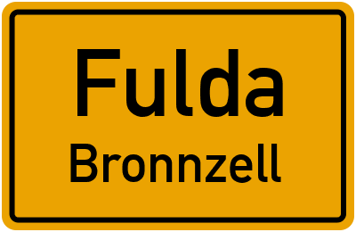 Ortsschild Fulda Bronnzell