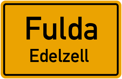 Ortsschild Fulda Edelzell