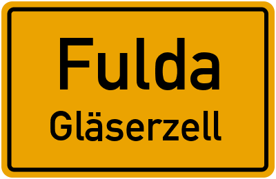 Ortsschild Fulda Gläserzell