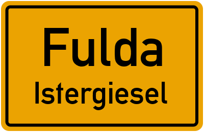 Ortsschild Fulda Istergiesel