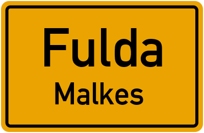 Ortsschild Fulda Malkes