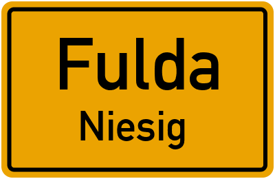 Ortsschild Fulda Niesig