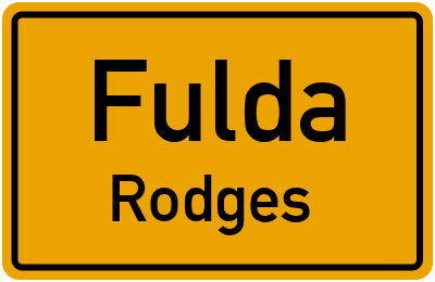 Ortsschild Fulda Rodges