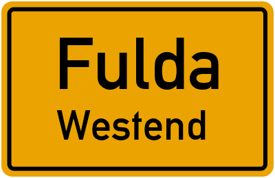 Ortsschild Fulda Westend