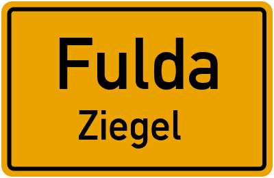 Ortsschild Fulda Ziegel