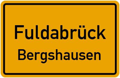 Ortsschild Fuldabrück Bergshausen