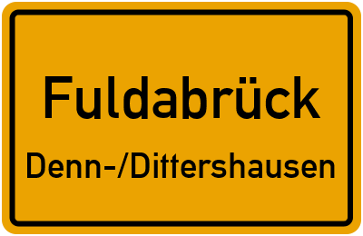 Ortsschild Fuldabrück Denn-/Dittershausen