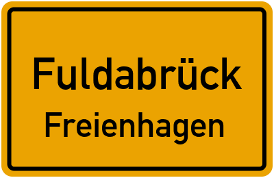 Ortsschild Fuldabrück Freienhagen