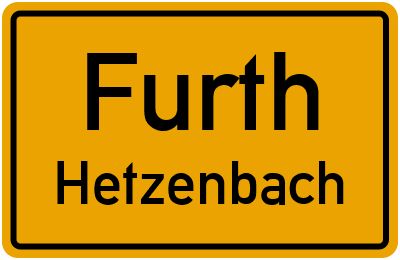 Ortsschild Furth Hetzenbach