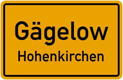 Straßenverzeichnis Gägelow Hohenkirchen