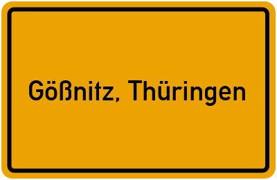Ortsschild von Stadt Gößnitz, Thüringen in Thüringen