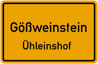 Straßenverzeichnis Gößweinstein Ühleinshof