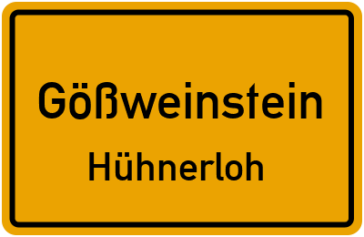 Straßenverzeichnis Gößweinstein Hühnerloh