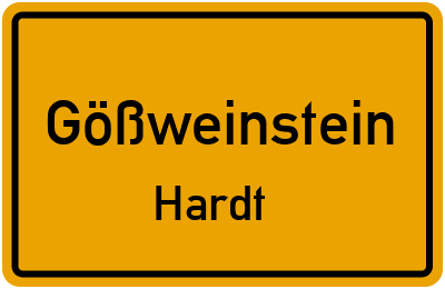 Ortsschild Gößweinstein Hardt