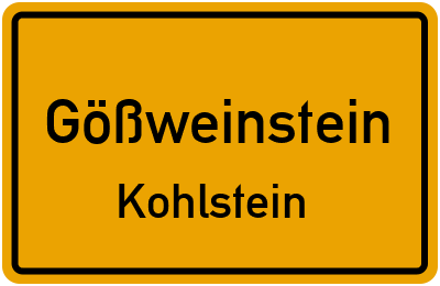 Ortsschild Gößweinstein Kohlstein