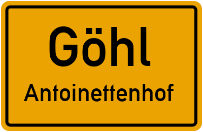 Straßenverzeichnis Göhl Antoinettenhof