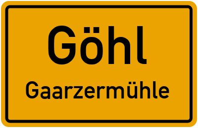 Straßenverzeichnis Göhl Gaarzermühle
