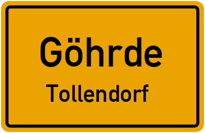 Ortsschild Göhrde Tollendorf