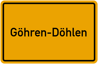Ortsschild von Gemeinde Göhren-Döhlen in Thüringen