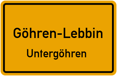 Straßenverzeichnis Göhren-Lebbin Untergöhren