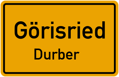 Straßenverzeichnis Görisried Durber