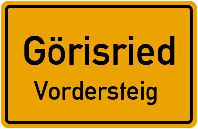 Straßenverzeichnis Görisried Vordersteig