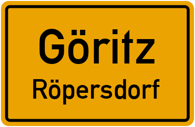 Straßenverzeichnis Göritz Röpersdorf
