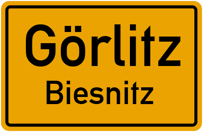 Ortsschild Görlitz Biesnitz