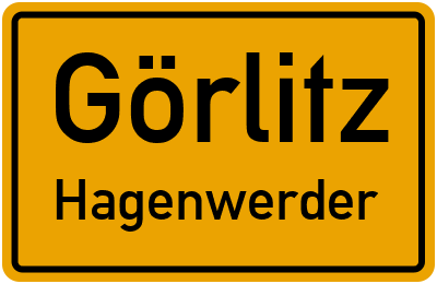 Ortsschild Görlitz Hagenwerder