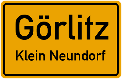 Ortsschild Görlitz Klein Neundorf