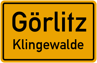 Ortsschild Görlitz Klingewalde