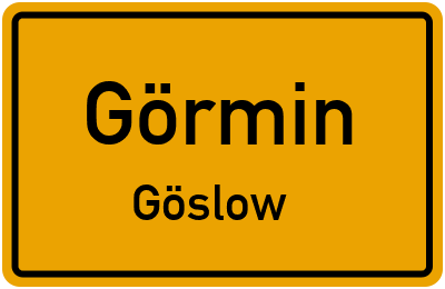 Straßenverzeichnis Görmin Göslow