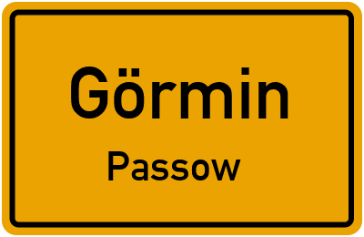 Straßenverzeichnis Görmin Passow