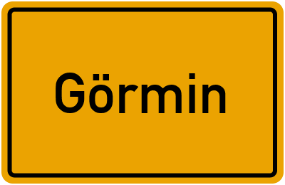 Ortsschild von Görmin in Mecklenburg-Vorpommern