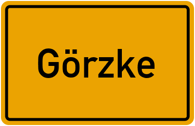Ortsschild von Gemeinde Görzke in Brandenburg