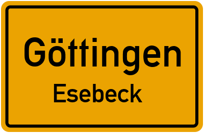 Ortsschild Göttingen Esebeck