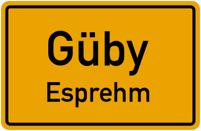 Straßenverzeichnis Güby Esprehm