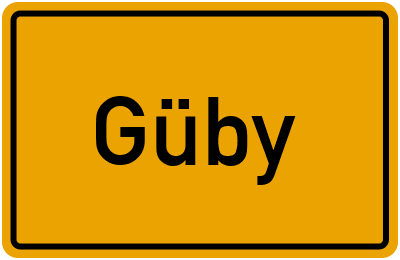 Ortsschild von Gemeinde Güby in Schleswig-Holstein