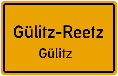 Ortsschild Gülitz-Reetz Gülitz