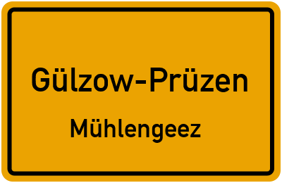 Straßenverzeichnis Gülzow-Prüzen Mühlengeez