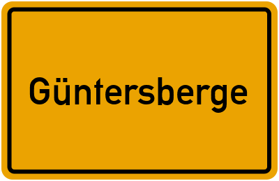 Ortsschild von Stadt Güntersberge in Sachsen-Anhalt