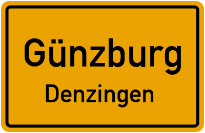 Ortsschild Günzburg Denzingen